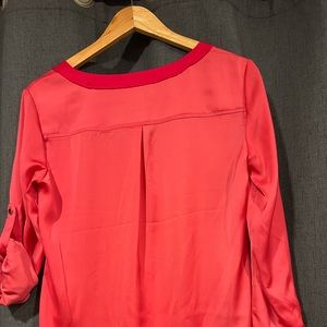 $20 ny&co pink blouse size small sleeves roll up and held by strap and button